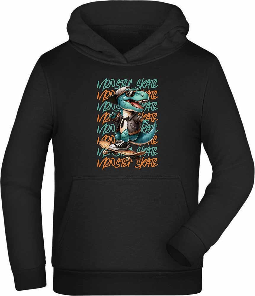 Hoodie Kids Hooded Sweater - Dino with Monster Skater i536